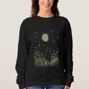 Sudadera Gato y Luna Gracioso regalo para gatos sobredimens