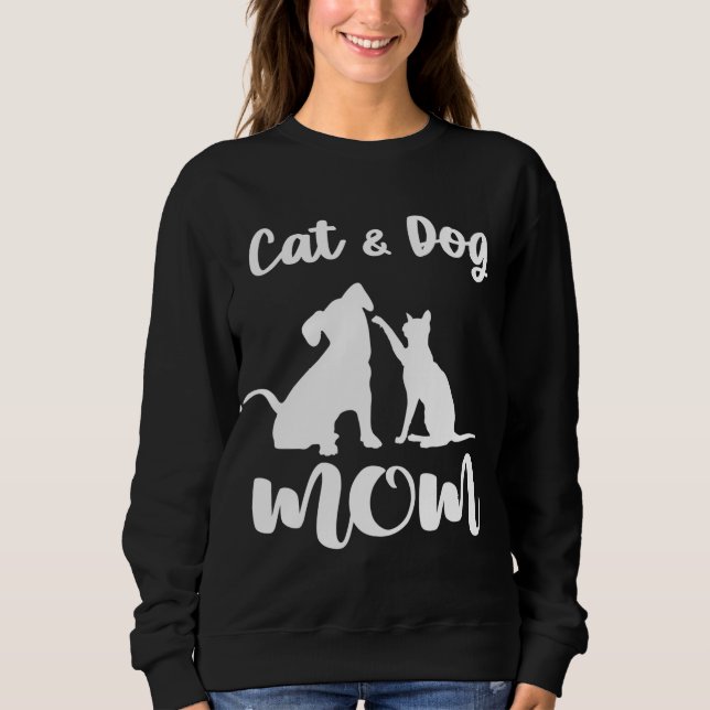 Sudadera Gato y perro Mascotas animales adoran el cachorro  (Anverso)