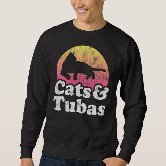 Sudadera Gato y Tuba de gatos y túbulos, hombres o mujeres (Anverso)