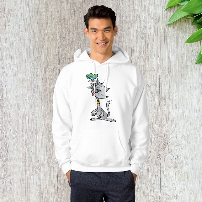 Sudadera Gato Y Una Mariposa Mens Hoodie (Subido por el creador)