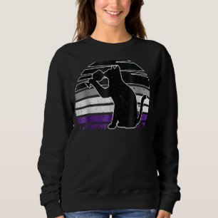 Sudadera Gato Y Vino Asexual Orgullo Retro Beber Lgbt Q A