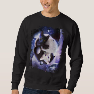 Sudadera Gato Yin Yang Espacio Gatos Yin-Yang Kitty Cósmico