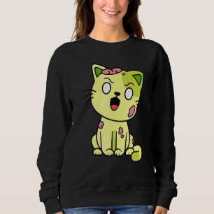 Sudadera Gato Zombi Halloween Maullar Monstruo Lindo Gráfic