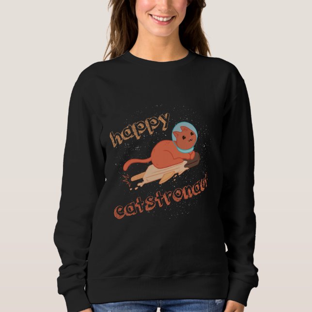 Sudadera Gatonauta Gato Feliz Astronauta (Anverso)
