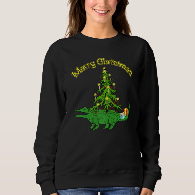 Sudadera Gator De Alligator Para Hombres Con Feliz De Navid (Anverso)