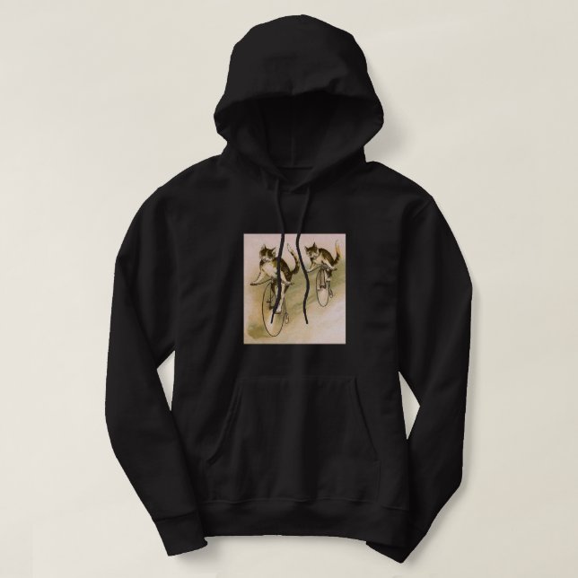 Sudadera Gatos antiguos en bicicletas (Diseño del anverso)