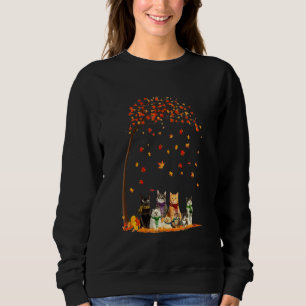 Sudadera Gatos Caen Gato De Árbol De Hojas De Otoño