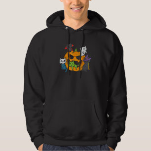 Sudadera Gatos de Bruja Fantasma Zombi Vampiro En Calabaza