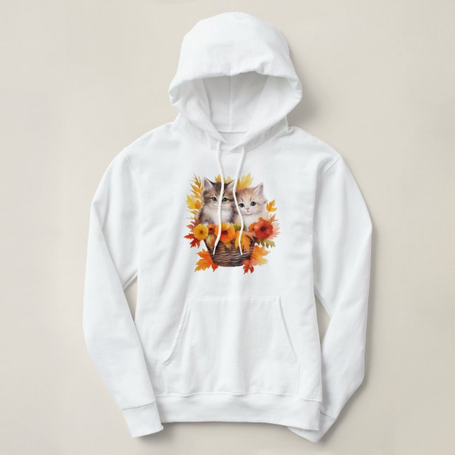 Sudadera Gatos de gatitos personalizados en cesta (Diseño del anverso)
