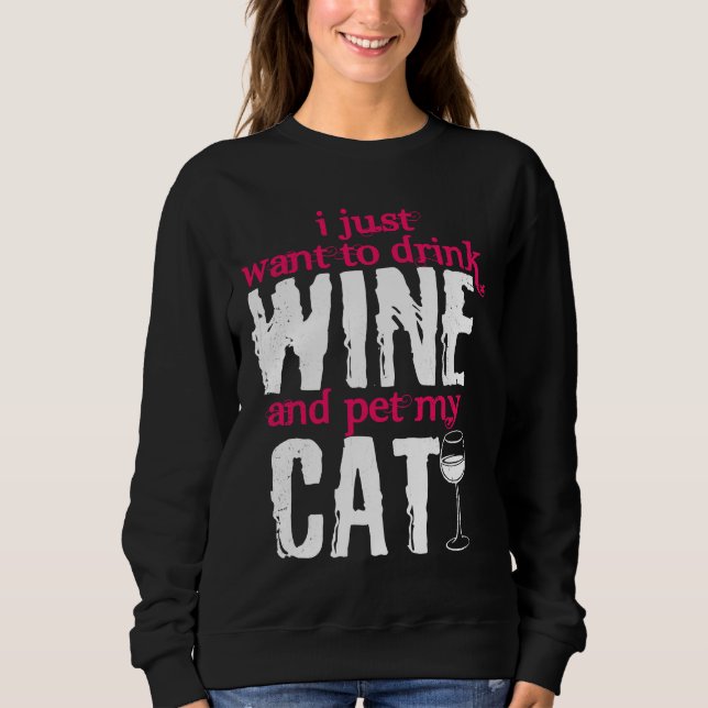 Sudadera Gatos de gato de vino Gatos de Mascotas animales V (Anverso)
