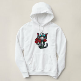 Sudadera Gatos de Guay con flores rojas y amor