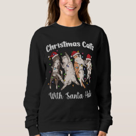 Sudadera Gatos de Navidad con sombreros de Santa Divertidos