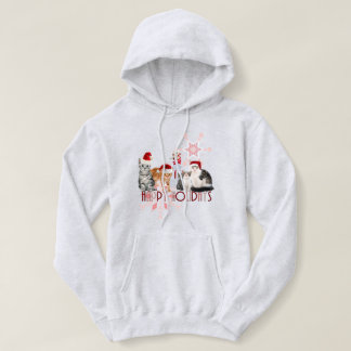 Sudadera Gatos de vacaciones | Copo de nieve rojo y rosa