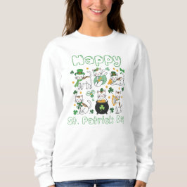 Sudadera Gatos Felices del Día de San Patricio