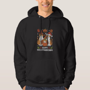 Sudadera Gatos Felices Hallothanksmas Halloween Navidad