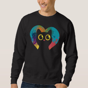 Sudadera Gatos Gatos Gatito Mamá Papá Moreno Gato Colorido