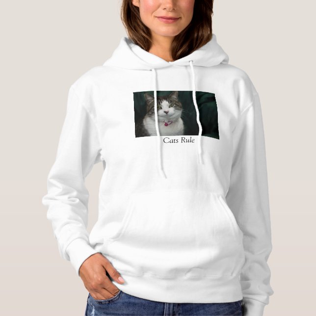 Sudadera Gatos gobiernan mirarme (Anverso)