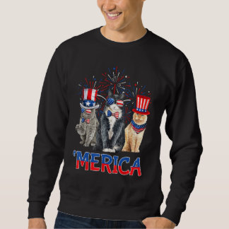 Sudadera Gatos Hombres 4 De Julio Meowica Merica Gato Mamá 