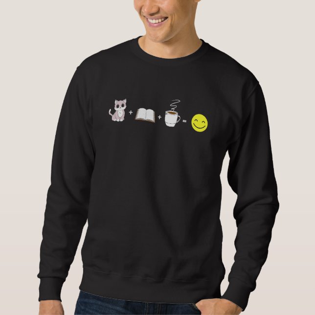 Sudadera Gatos Libros Café Face Feliz (Anverso)