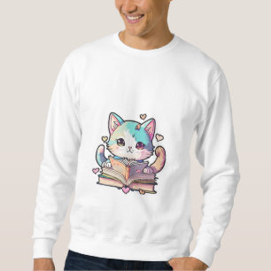 Sudadera gatos lindos diseño asombroso leer libros de gato