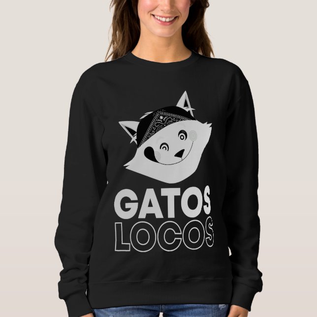 Sudadera Gatos Locos T Funny Kitty Cat Latina (Anverso)