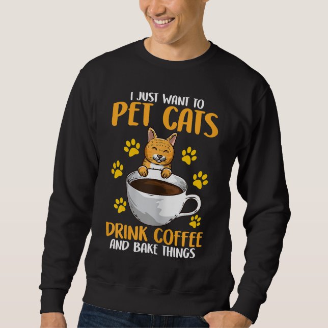 Sudadera Gatos mascotas - Café Beber Gato Lover (Anverso)