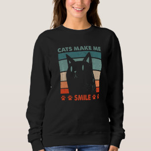 Sudadera Gatos Me Hacen Sonreír Frase Motivacional Gato Mam