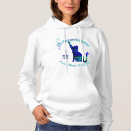 Sudadera Gatos, música y café en azules