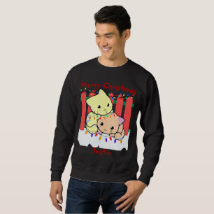 Sudadera Gatos navidad fuera de la puerta, nombre personali
