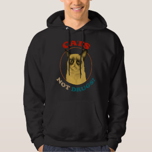 Sudadera Gatos No Drogas Personas Anti Drogas Meow Crazy Ca