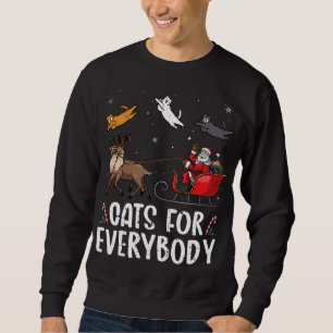 Sudadera Gatos Para Todos Navidades Gato Gracioso Navidad S