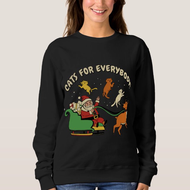 Sudadera Gatos Para Todos Santa Navidades Gato Divertidas N (Anverso)