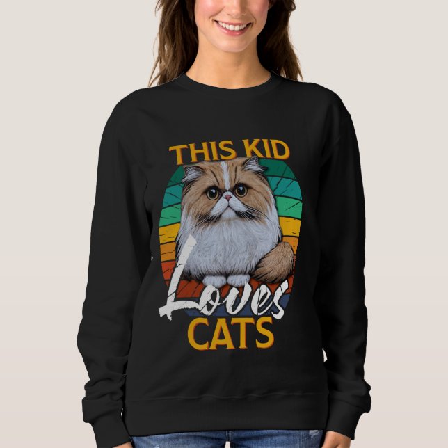 Sudadera Gatos persas a los que este niño ama gatos persas (Anverso)
