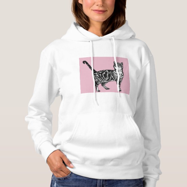 Sudadera Gatos Pink Tabby Gatos Camiseta de manga larga arr (Anverso)