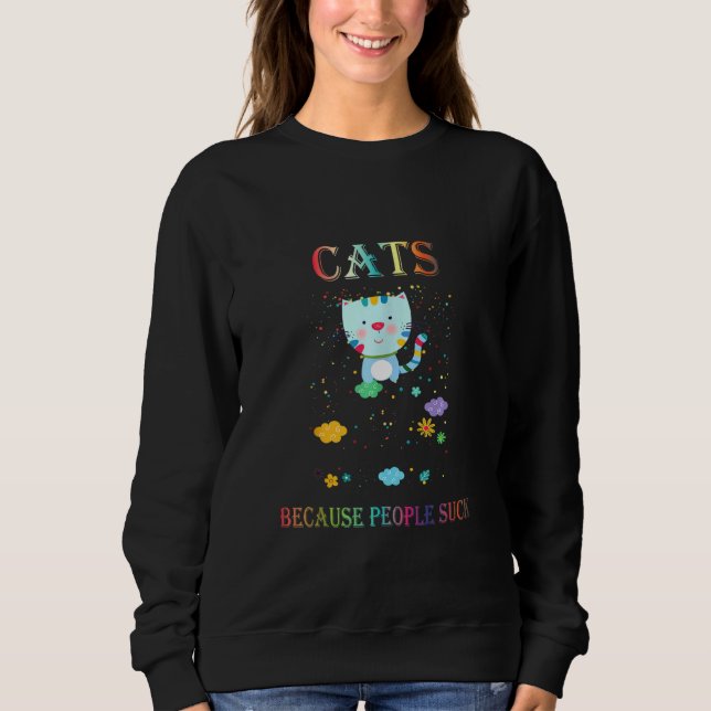 Sudadera Gatos Porque La Gente Suele (Anverso)