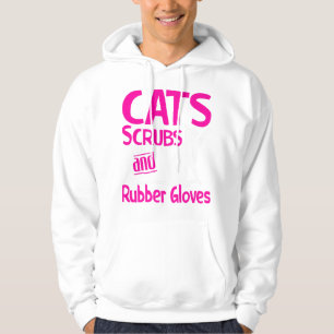 Sudadera Gatos Scrubs Rubber Guantes Graciosa Enfermera Cat