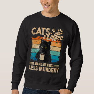 Sudadera Gatos Y Café Me Hacen Sentir Menos Gato Asesino