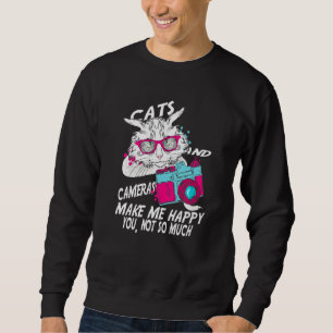 Sudadera Gatos Y Cámaras Me Hacen Feliz No Tanto