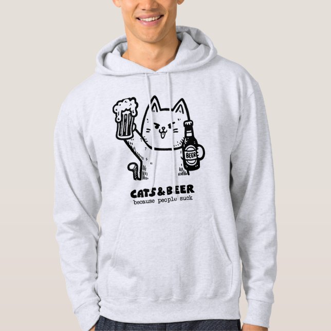 Sudadera Gatos y cerveza 1 (Anverso)