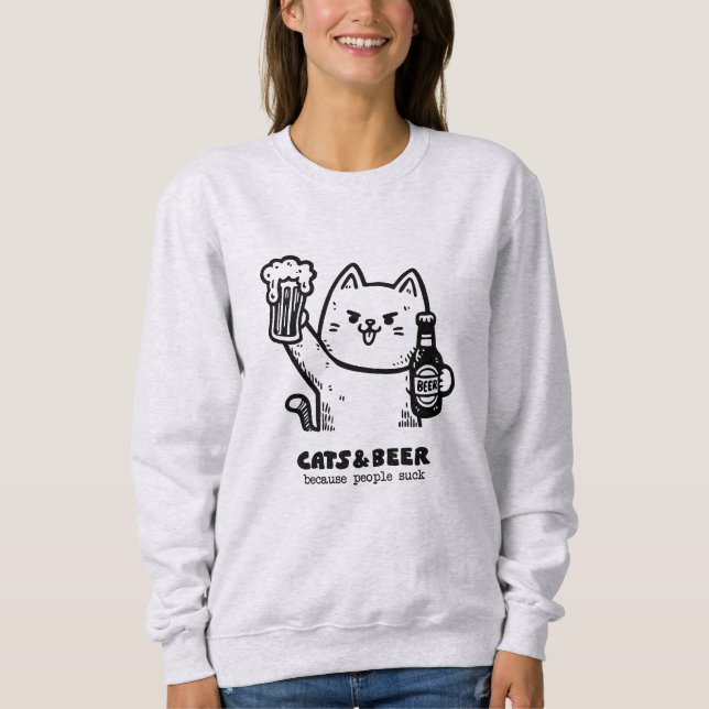 Sudadera Gatos y cerveza 1 (Anverso)
