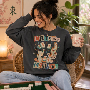 Sudadera Gatos y diversión con Mahjong