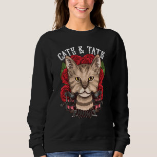 Sudadera Gatos y gatos curvos Tatuajes divertidos obsesiona