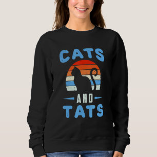 Sudadera Gatos Y Gatos, Mujeres Tatuajes Y Gatos