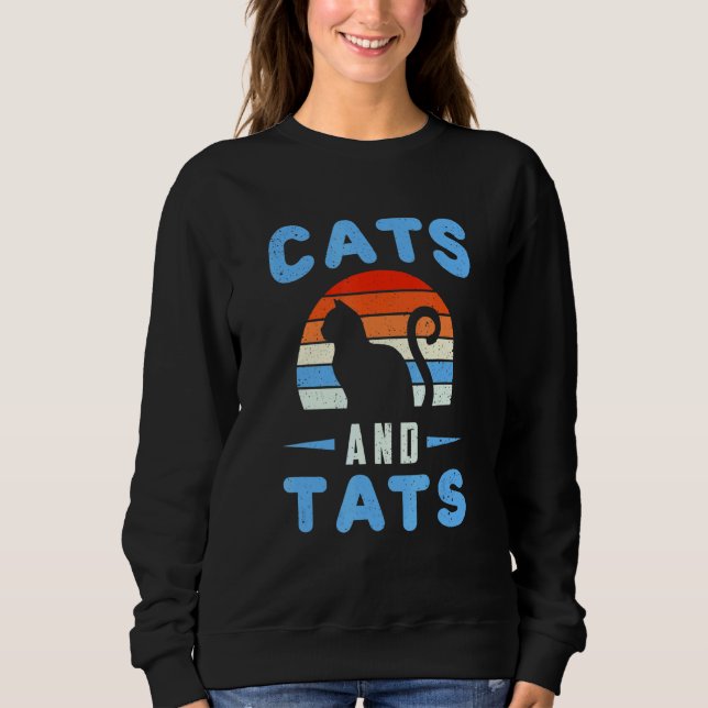 Sudadera Gatos Y Gatos, Mujeres Tatuajes Y Gatos (Anverso)