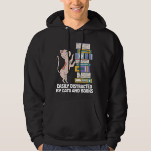 Sudadera Gatos Y Libros Cuestan Cita Graciosa Distraída Fác