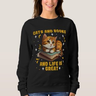 Sudadera Gatos y Libros Gato Libro Amantedelibros Fansdel