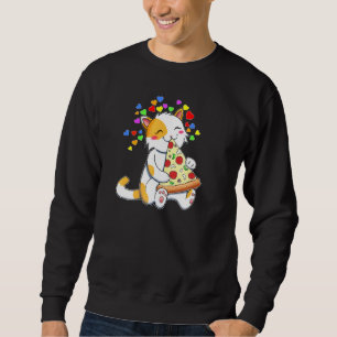 Sudadera Gatos Y Pizza Gatito Corazones S Para Animal 1