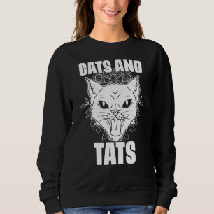 Sudadera Gatos y sombreros tatuajes felinos para tinta góti