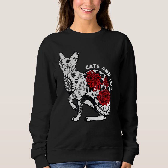 Sudadera Gatos Y Tatuajes Tee Kitten Tattoos (Anverso)