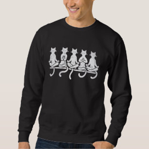 Sudadera Gatos Yoga Poses Arte Minimalista - Gracioso Gato